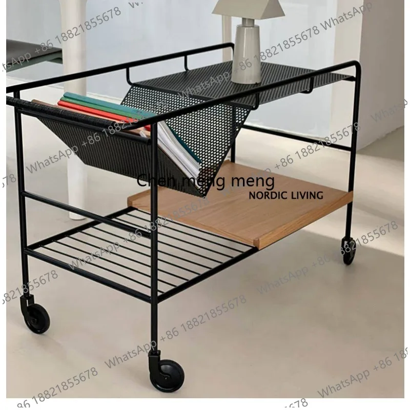 Storage trolley V-shaped design, Nordic style living room storage