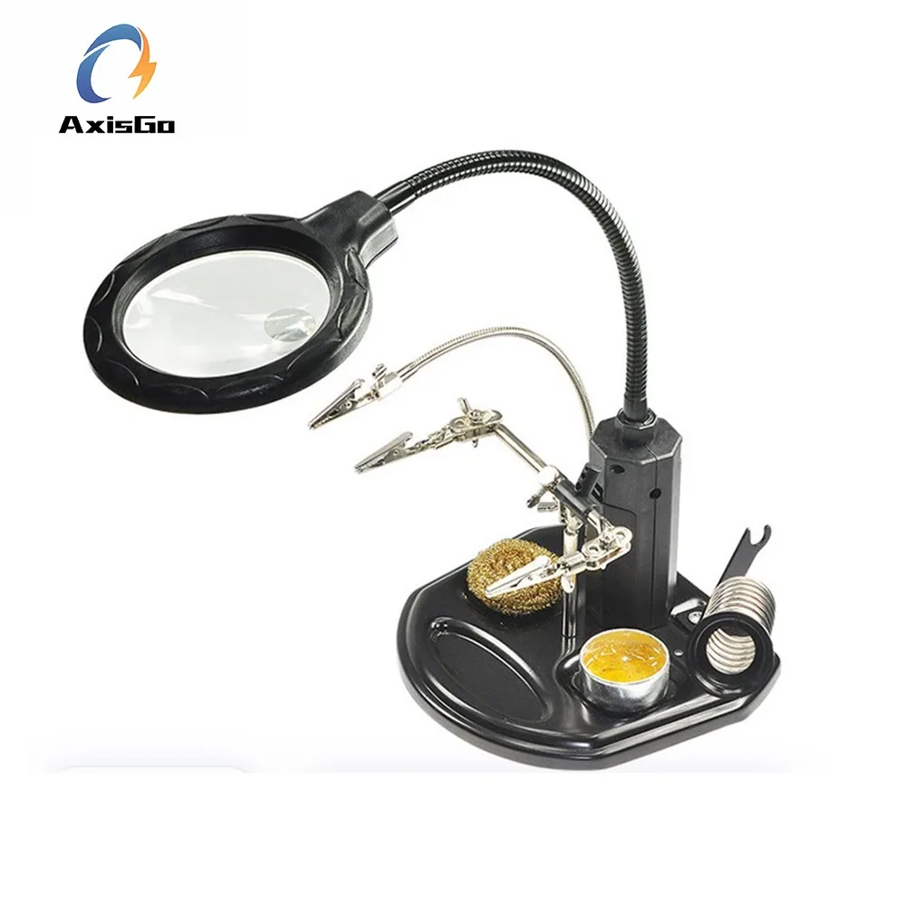 

LED Illuminated Magnifying Glass for Phone Repair – PCB Circuit Board Soldering Aid Tool with Light
