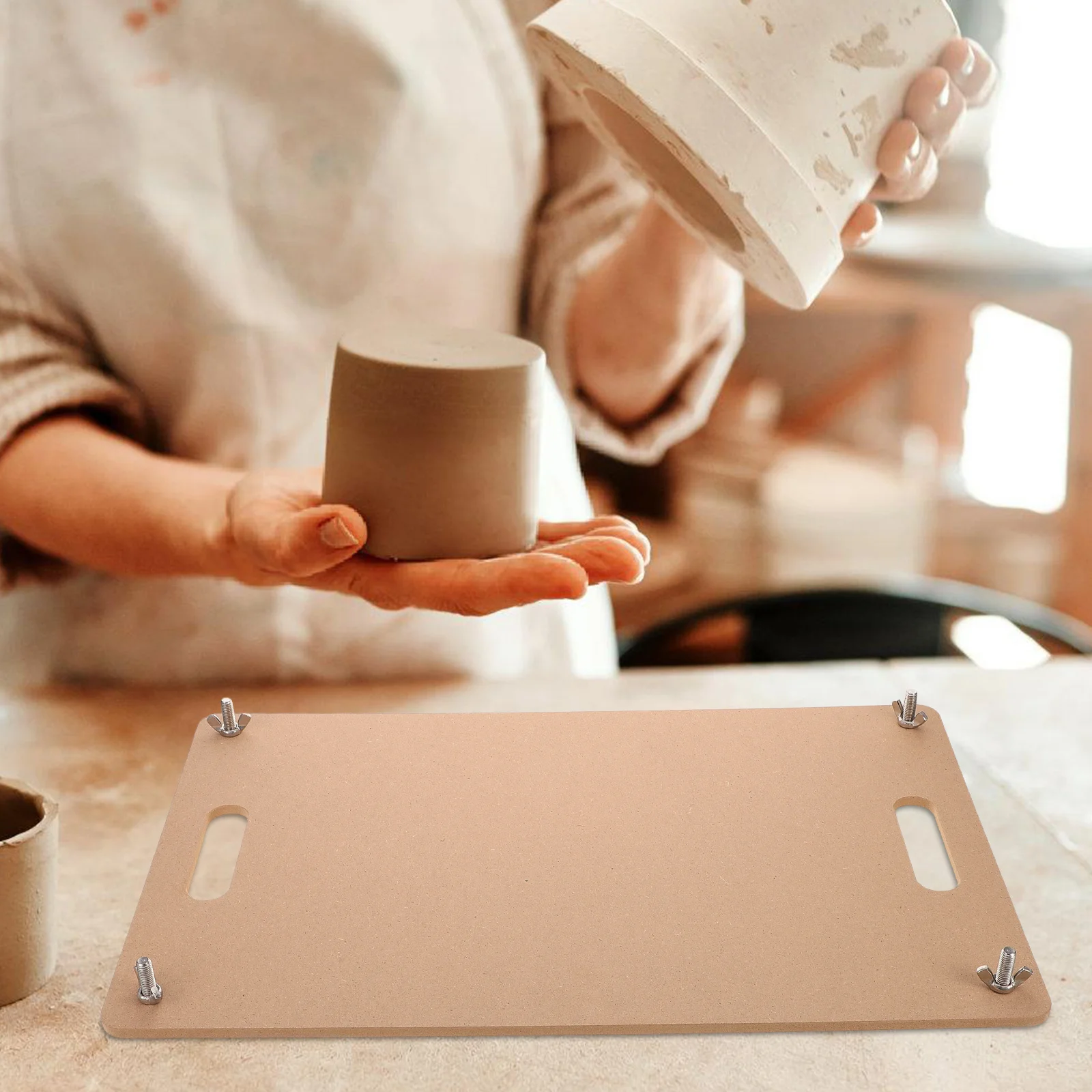 

Clay Wedging Board Professional Pottery Making Tool Smooth Durable Surface Lightweight Portable Design For Home Studio Classroom