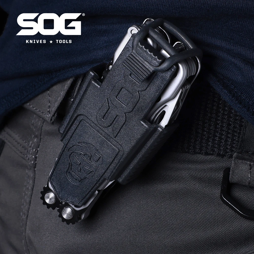 SOG Strapazierfähige Nylon-Gürteltasche – kompakte Multi-Tool-Tasche mit sicherem Druckknopfverschluss, EDC-Zangenhalter mit Rückenclip für EDC