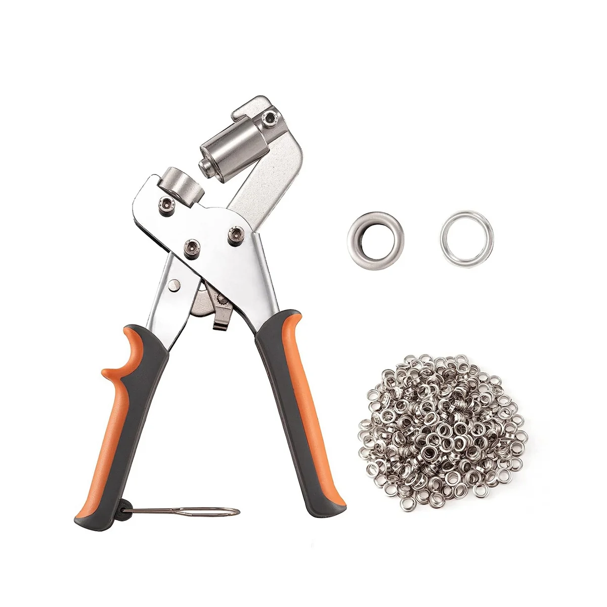 

A96Q-Grommet Tool Kit Eyelet Kit - Grommet Punch Set Including 500Pcs 3/8 Inch Grommets for Fabrics,Canvas,Tarpaulin,and More