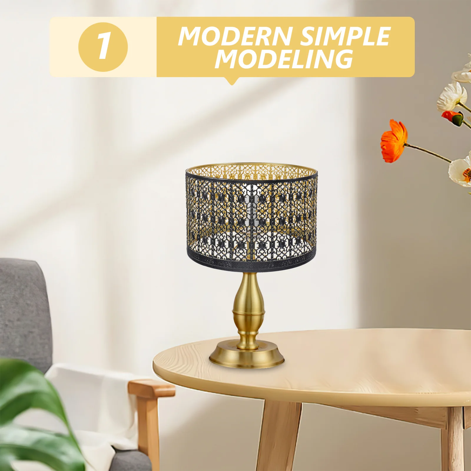 

Железный абажур в европейском стиле, современный простой полый металлический дизайн для спальни, гостиной, декоративный абажур для настольной лампы