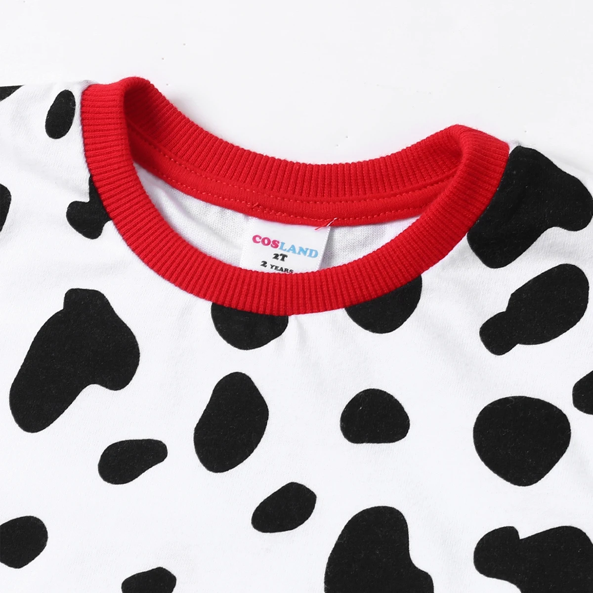 Baby Boy Dalmatian T-Shirt Toddler Halloween Cow Print Tees Kids Spotted Dog Red Collar Top Fashional Casual Short Sleeves