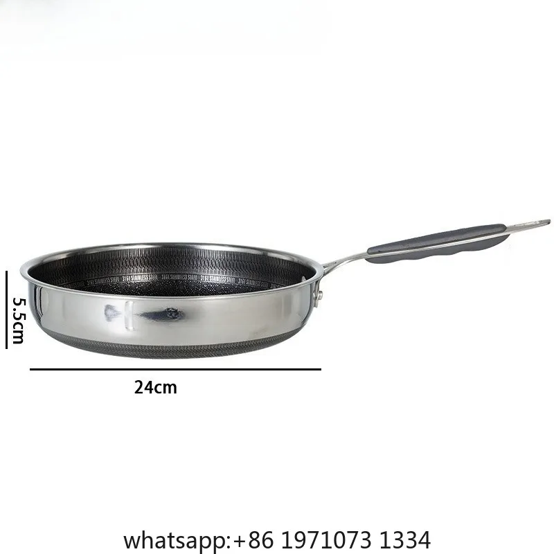 Food grade 316 stainless steel frying  non-stick  household frying pan induction cooker universal