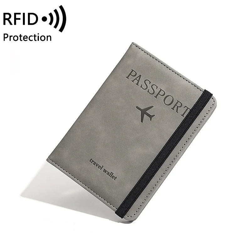 กระเป๋าใส่พาสปอร์ตสไตล์เรโทรสุดเท่ ทำจากหนัง PU ป้องกัน RFID พร้อมช่องใส่ตั๋วเครื่องบิน สำหรับการเดินทาง กันน้ำ