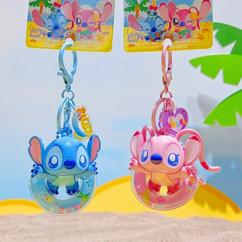 Nowy breloczek Disney Stitch, zawieszka, anioł, figurka anime, urocza zabawka, figurki Q, dekoracja do torby na klucze, model, prezent urodzinowy dla dzieci