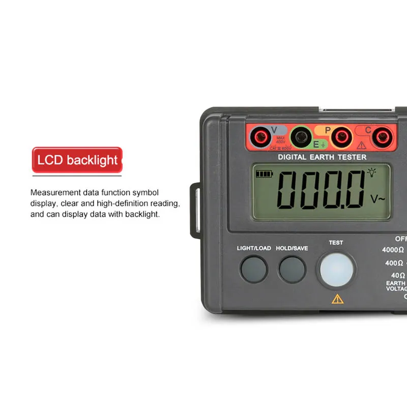 UNI-T Digital Earth Resistance Testers UT521 UT522 2000Ω 4000Ω Grounding Resistance Meter Ohm Meter 2-wire 3-wire Testing