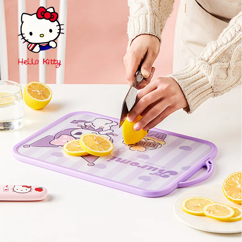 

Fun Sanrio Kitchen Cutting Board Cute Hello Kitty Kuromi Melody Square Double Sided Home Antibacterial Fruit Food Cutting Board