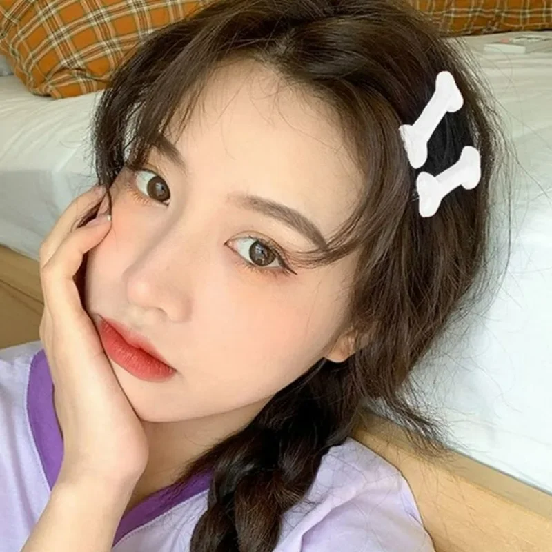 Y2K مقاطع الشعر العظام الصغيرة النساء الزخرفية جميل دبوس الشعر فتاة تصفيف الشعر المشابك بلون العظام مشبك شعر إكسسوارات الشعر