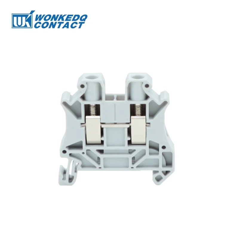 10Pcs UT6 Multi Plug-in Bridge Hole Terminal Block Screw Connector 1000V 6mm² Wire Din Rail Install UT 6
