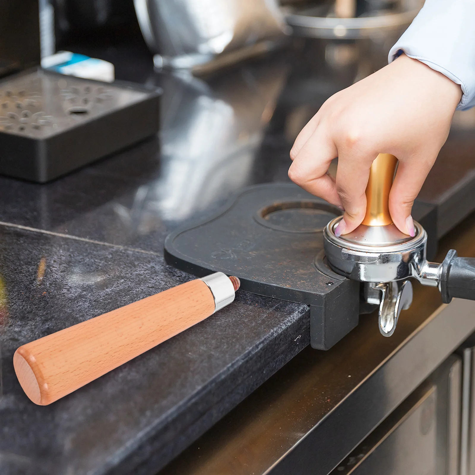 Coffee Machine Handle Bottomless Replacement Ergonomic Portafilter Handle for Espresso Filter Accessories Compatible Multiple