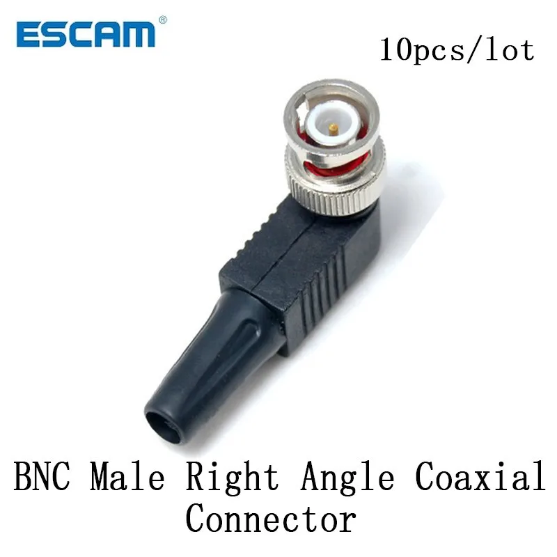 10pcs/lot CCTV RG59 BNC male solderless right angle connector BNC Male Right Angle Coaxial Connector For RG59