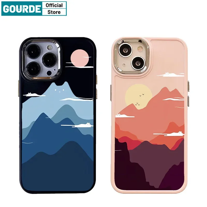 Gourde Fashion Unique Case Mountain Sunset Pattern Phone Case for Iphone 15 14 12 13 11 Pro Max IP 7 8 Plus Iphon X XS XR Xs Max