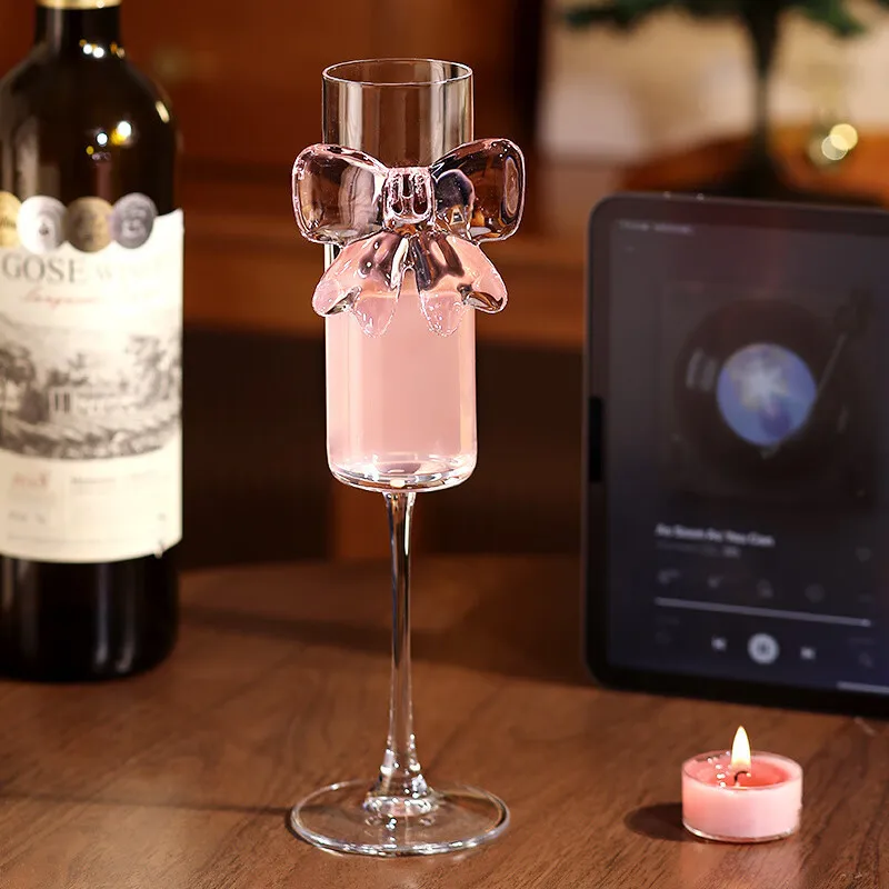 Drinkware Tiki High Appearance Level Champagne Glass Ins-style Glass Butterfly Highball Glass Wine Glass Household Crystal Glass