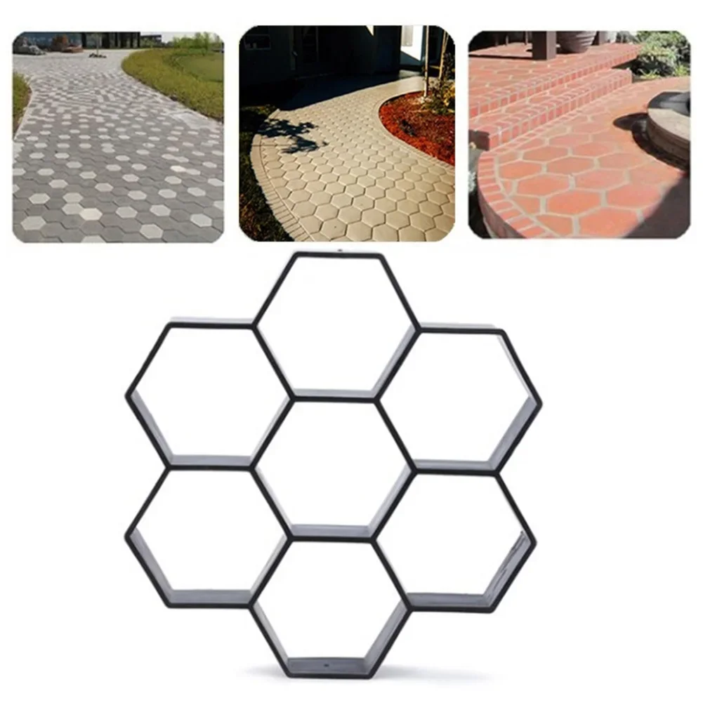 3 Types Garden Walk Pavement Concrete Mould DIY Manually Paving Cement Brick Stone Road Concrete Molds For Home Yard Garden