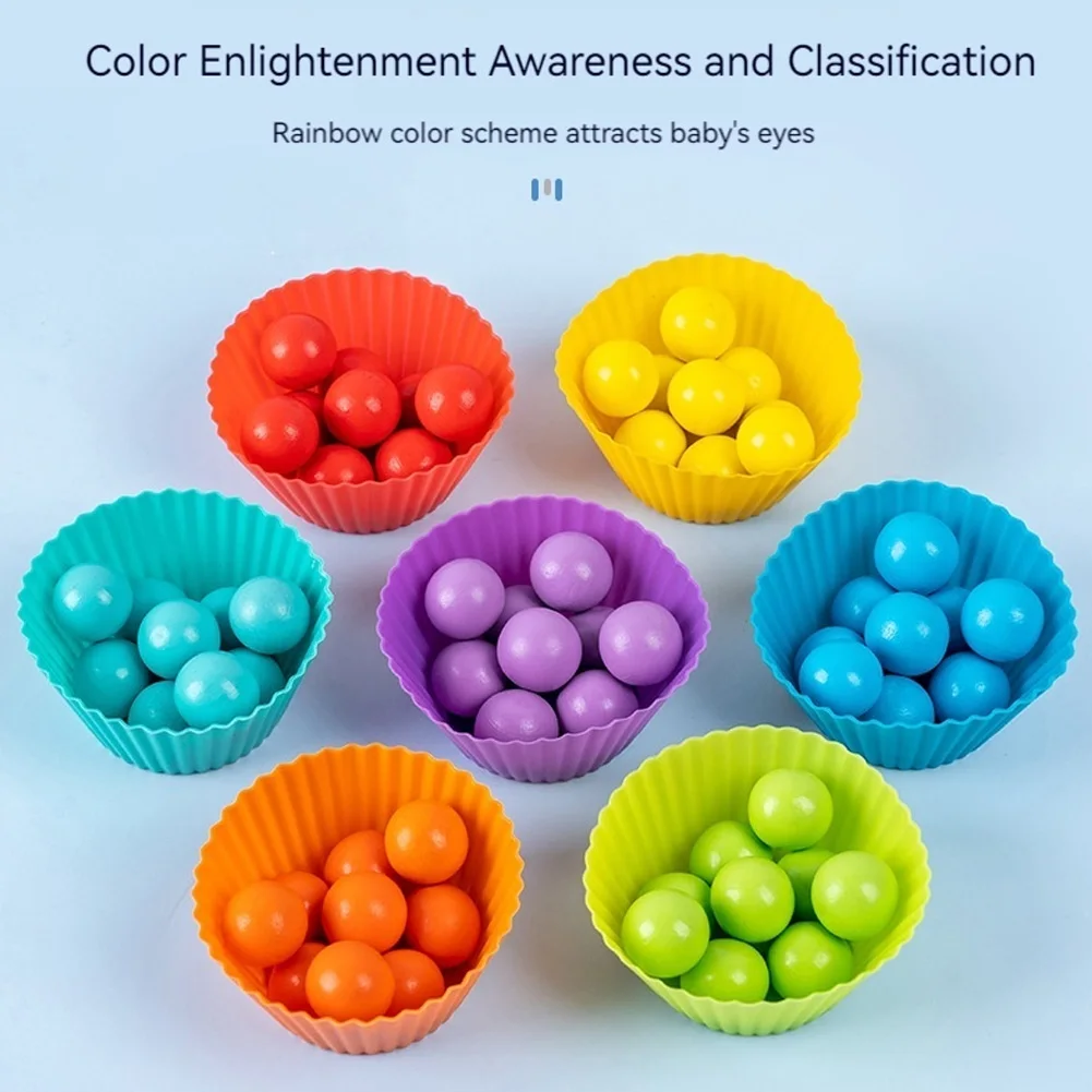 Wood Montessori Kindergarten Math Learning Toy Set with Beads Chopsticks Spoon Preschool Math Education Toys for Children Gifts