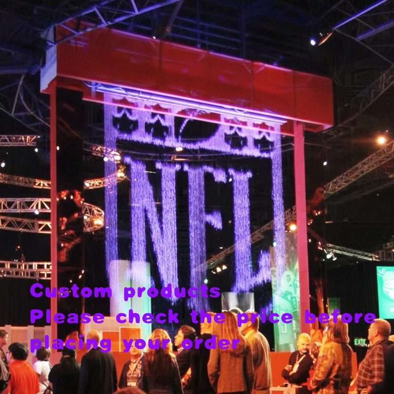 custom.Factory Price Movable Swing Curtain Digital Waterfall Feature Metal Panel Feature Coastal Design Sea Life Theme