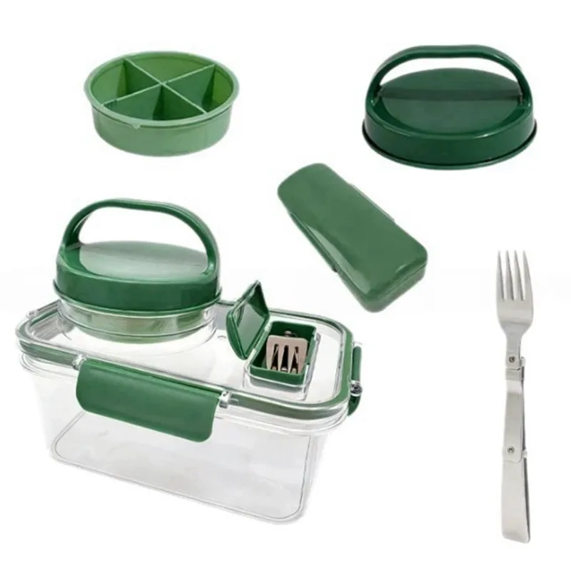 【NOW SAVE】Plastic Green Color Multi-Functional For The Modern Simple Food Storage Box- Ideal For Storing Multiple Kinds Of Food