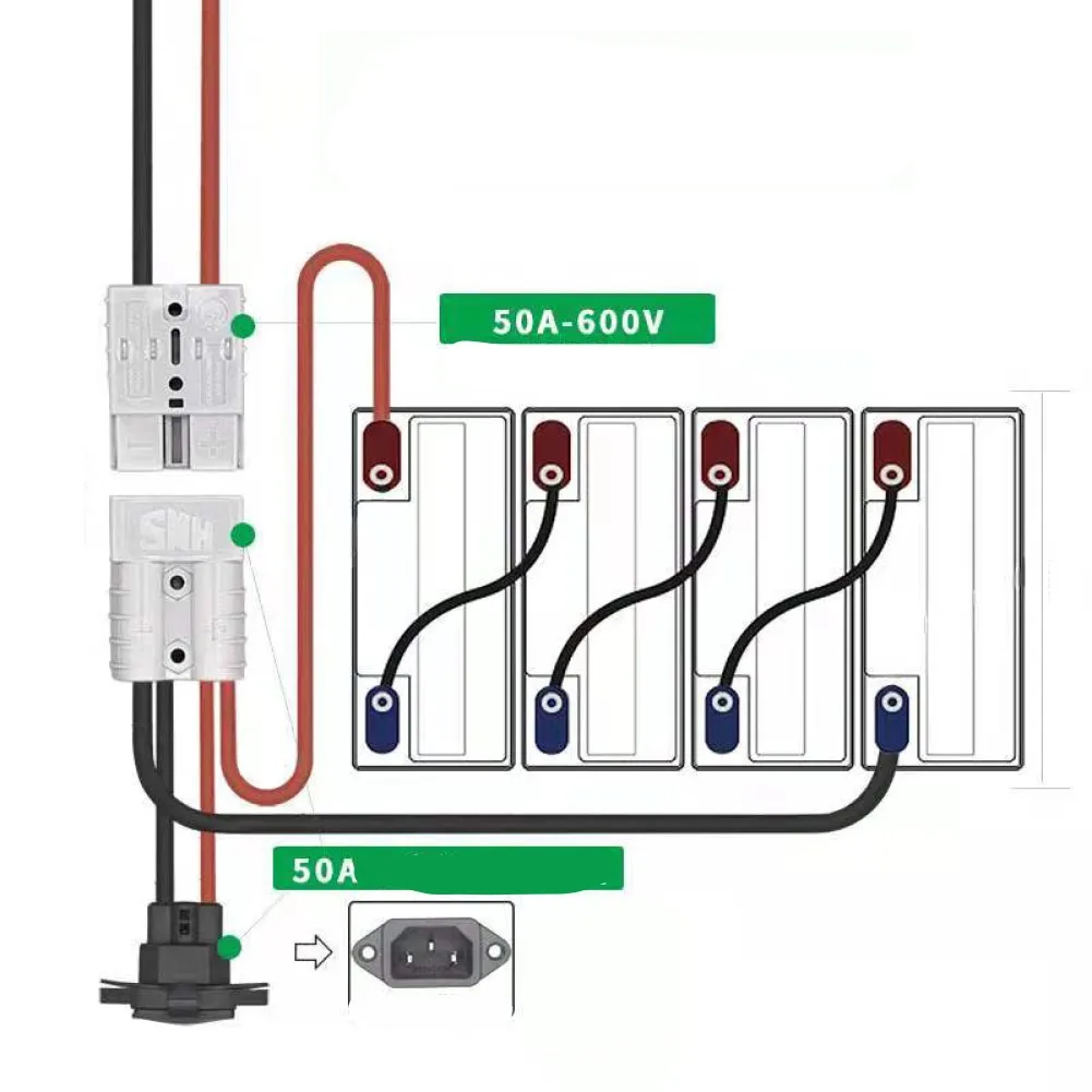 1 pz 30/50/100cm 50A 12AWG connettore del cavo per Anderson spina cavo di prolunga carrello elevatore elettrico batteria connettore del cavo di ricarica