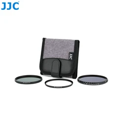 JJC 3-Pocket Lens Filter Pouch Case for Circular Filter 37mm 40.5mm 49mm 52mm 55mm 58mm 62mm 67mm 72mm 77mm Lens Filter Wallet