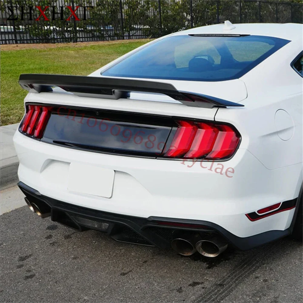 

Задний спойлер с крылом для Mustang Spoiler GT500 2015-2023, материал ABS, задние спойлеры багажника от глянцевого черного цвета, узор из углеродного волокна «сделай сам»