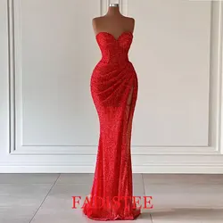 New Style Sexy Strapless Mermaid Prom Dresses Vestidos De Fiesta Elegantes Para Mujer 2023 Party Evening  Gowns