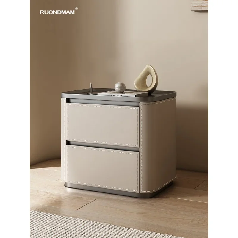 

Creative Narrow Bedside Table, All Solid Wood, High-End Feel, Simple Modern Light Luxury, Master Bedroom Storage