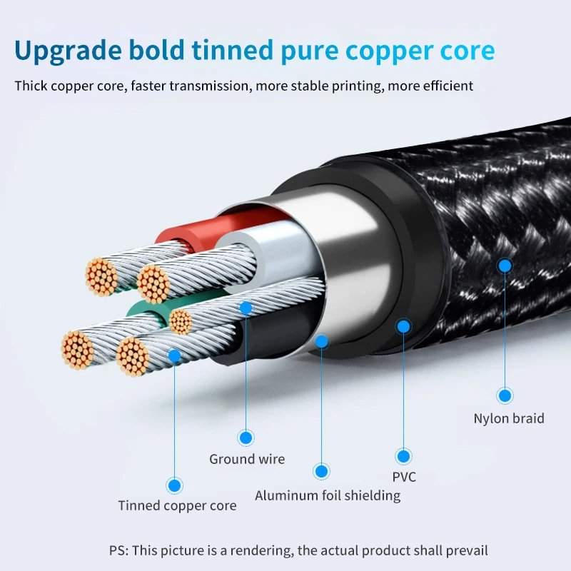 USB C auf USB B 2.0 Druckerkabel Elektronisches Orgelkabel Typ C USB B für Computer Laptop Telefon zu Faxmaschine Scanner Universal