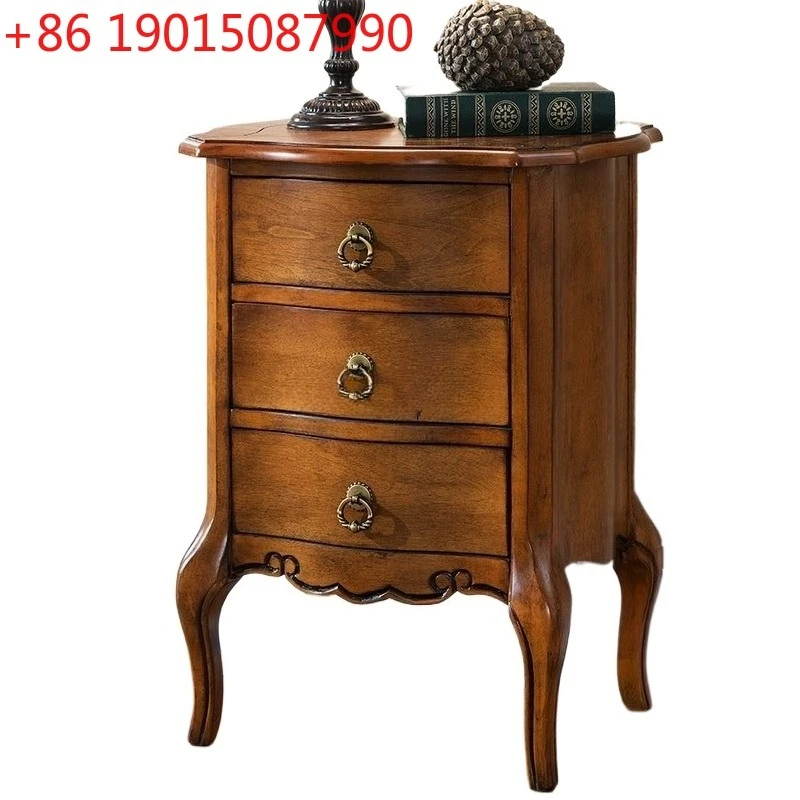 Bedside table American European storage three-drawer small cabinet