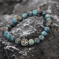 Simple Style Natural Stone Bracelet For Men Stainless Steel Metal Volcanic Rock Tiger Eyes Strand Braclet Perfect Gift Boyfriend