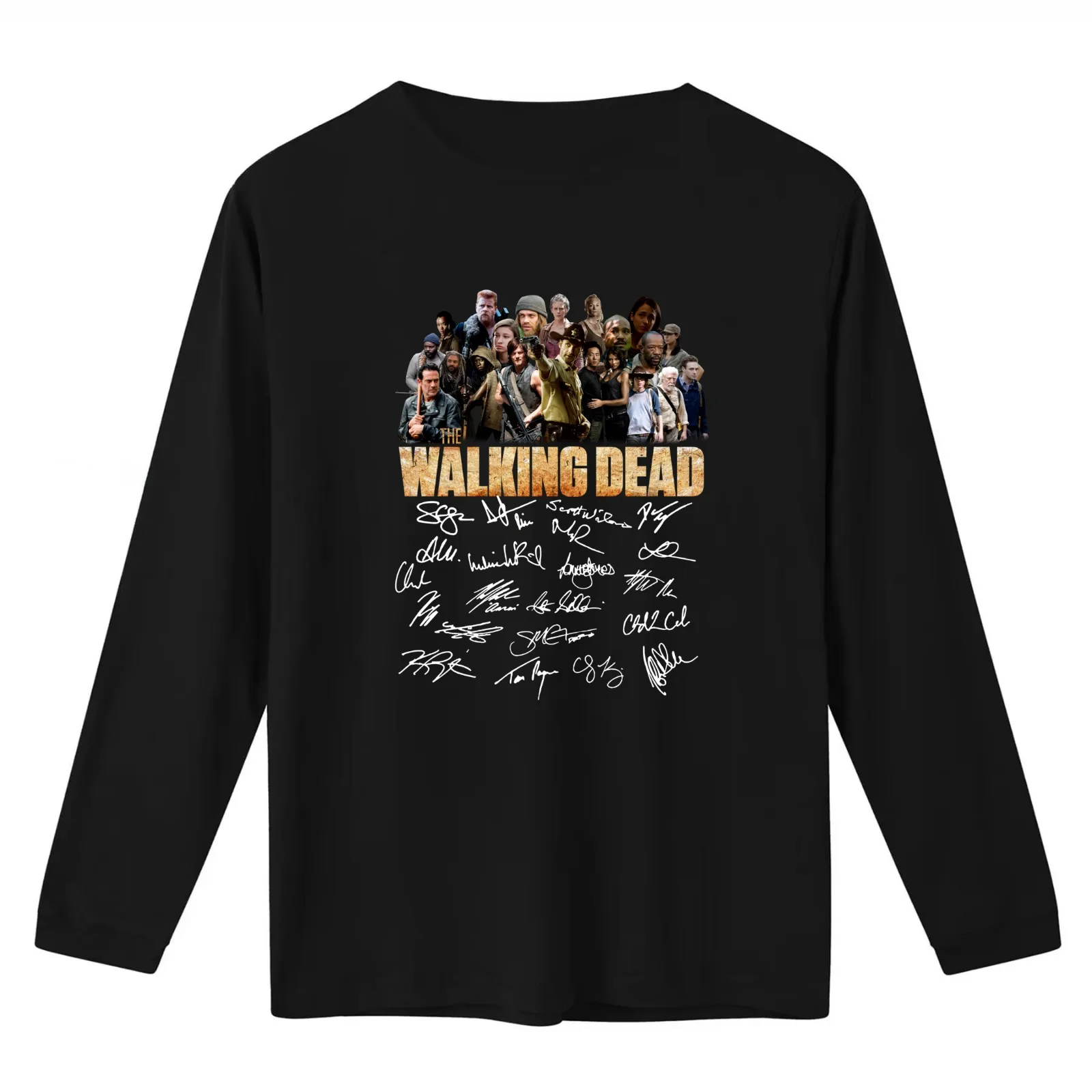Thé Wálkíng déád signature movie T-Shirt Summer Casual Cotton Tee Oversized Streetwear Tops Vintage Graphic Print