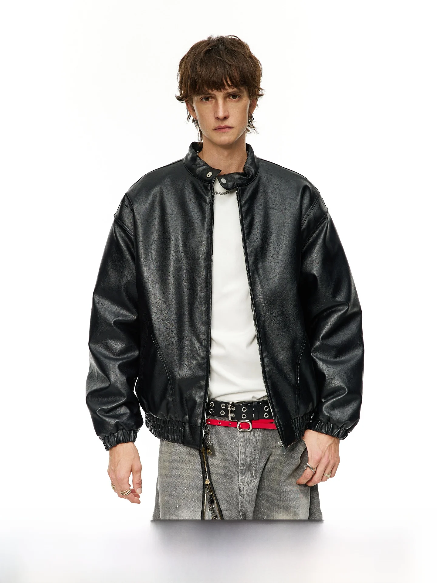 

Cleanfit, хлопковое джинто из искусственной кожи в американском стиле ретро, свободное мужское зимнее модное повседневное пальто на молнии