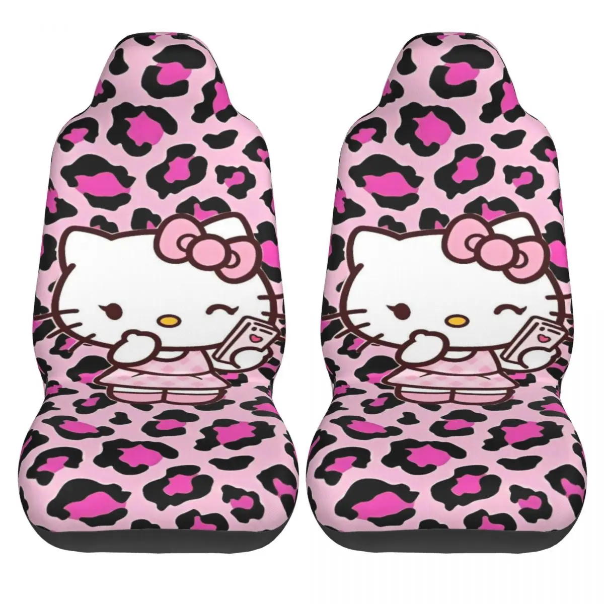 

Чехлы на автомобильные сиденья Hello Kitty, летние полиэстеровые автомобильные чехлы на сиденья, протектор, 2 шт., винтажный чехол