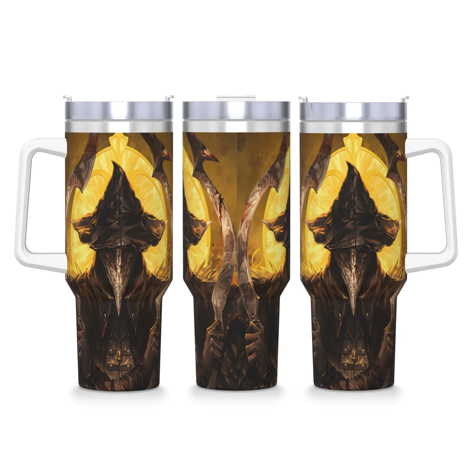 Game Bloodborne Tumbler  Hot Drinks Water Bottle Leakproof Stainless Steel Coffee Mug Printed Driving Mugs Cup