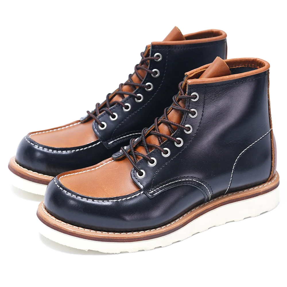 Stylish Personalized Classy Genuine Leather Boots for Men Outdoor Activities Top Layer Cowhide Shoes Durable Comfortable