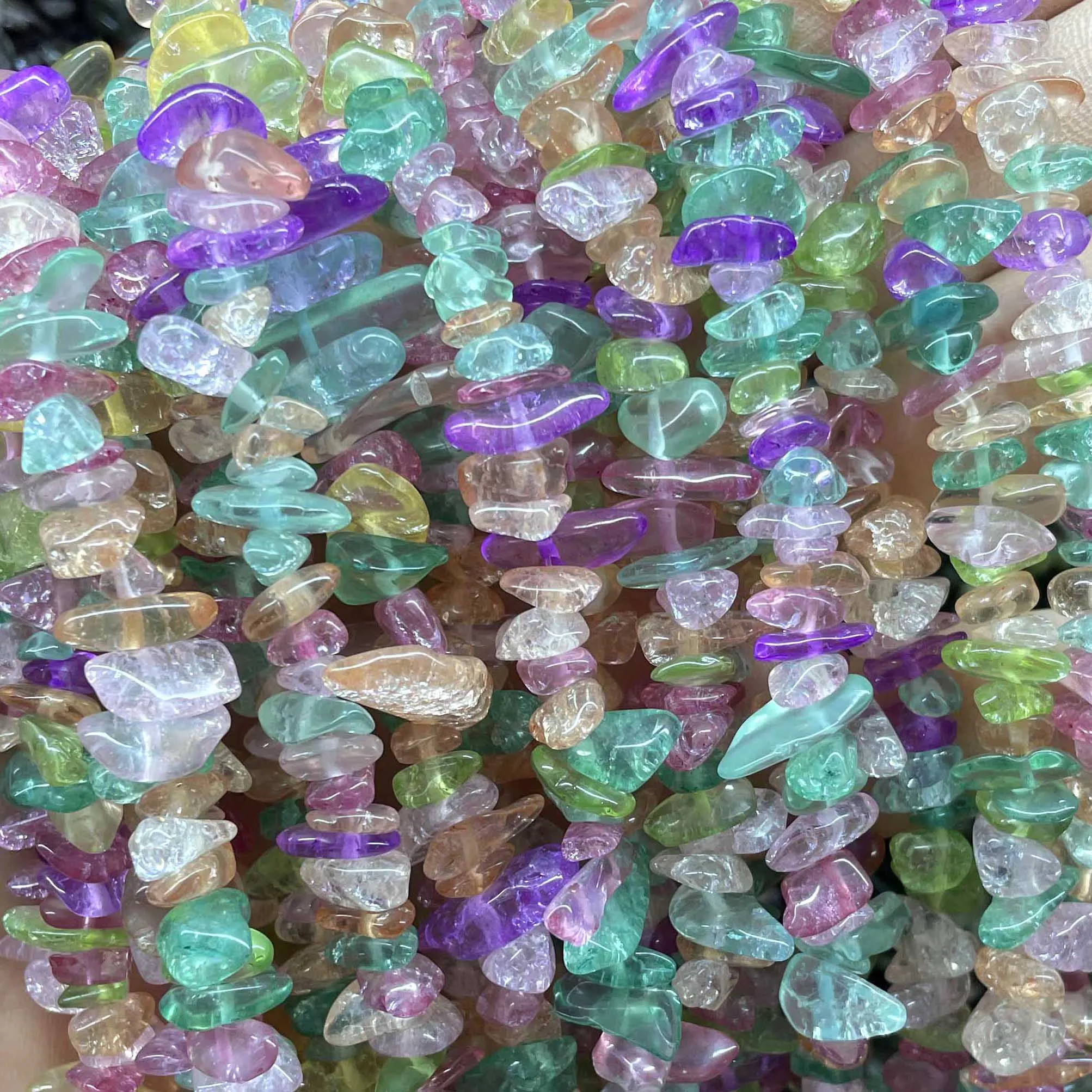 Naturstein unregelmäßige Freiform Aventurin Achate Amazonit Jades Chip Kies Spacer Perlen für Schmuck herstellung DIY Zubehör – Detail 6