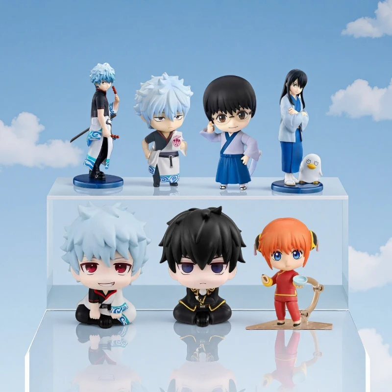 

Anime Gintama Look Up Sakata Gintoki Hijikata Toushirou Figures Shimura Shinpachi Figures Kagura PVC Collectible Birthday Gifts