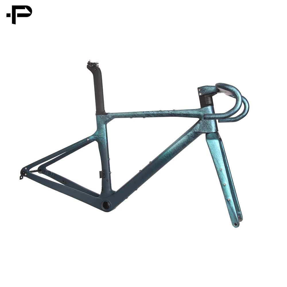 T1000 Gravel-Rahmenset Carbon-Rennradrahmen 70*40C Speed Carbon-Rahmen mit Lenker Cyclocross Carbon-Fahrradrahmen
