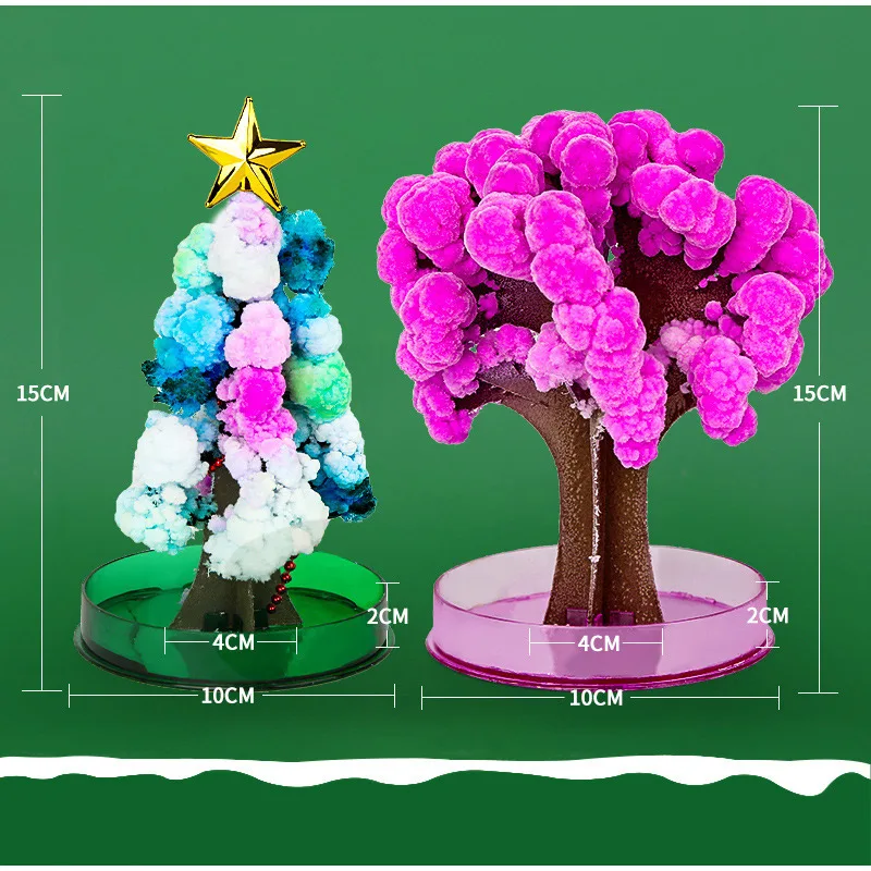 Christmas Magic Growing Tree Magically Paper Sakura Crystal Trees Japan Desktop Cherry Blossom Science Toys Novelty Funny Gift