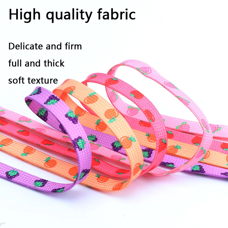 1 Pair Fruit Shoelaces Floral Print Flat Shoe Laces for Sneakers Canvas Shoes Accessories Sports Shoelace Strawberry Grape Peach