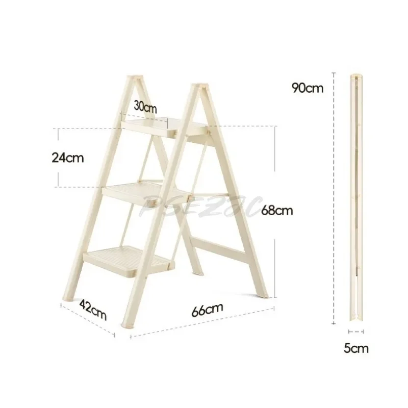 Household Portable Thick Folding Multifunctional Ladder Indoor Safety Portable and Extendable Small Ladder Stool