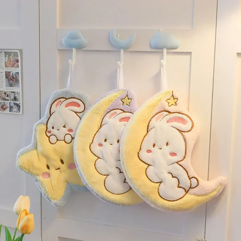 

Cute Hand Towel Absorbent Handkerchief Hand Towel Kitchen Towel Hanging Towels Cleaning Cloth Bathroom Hand Wipes Towels