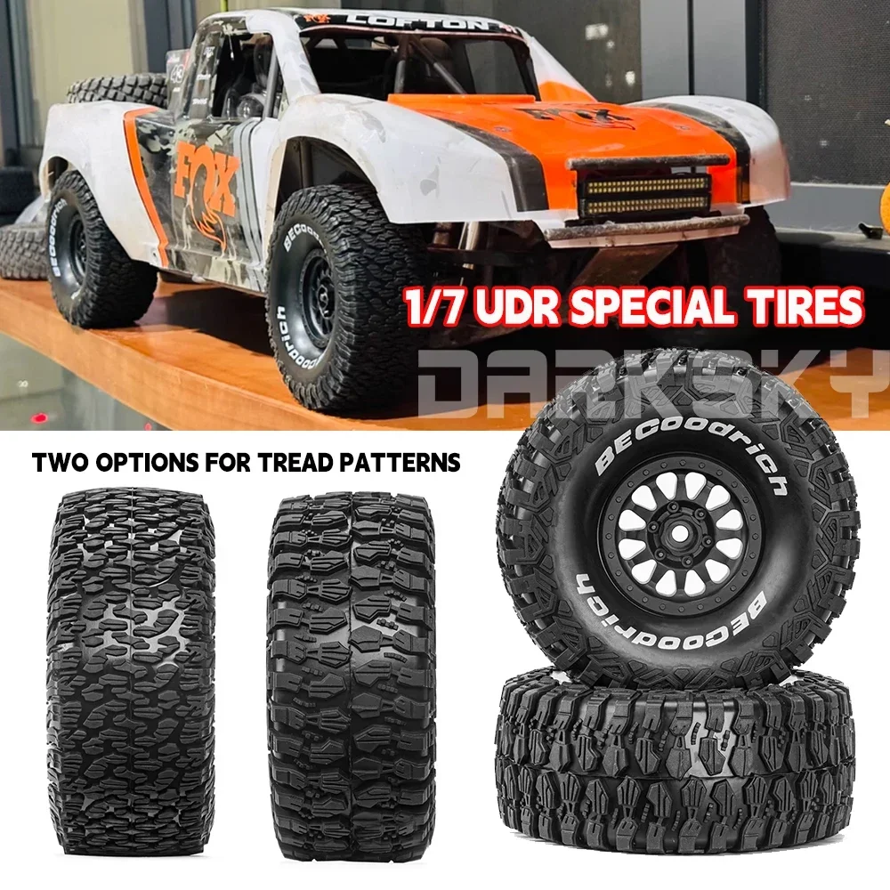 PYFORE LT18095 - 4 stuks RC Cars Off-road korte vrachtwagenbanden voor 1/7 TRAXXAS UDR 85086 - 4