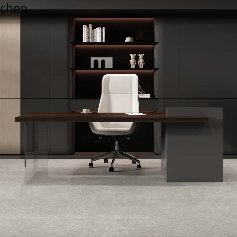 PYH Modern Simple Desk Minimalist Home Desk Premium Inductor Computer Desk Solid Wood Workbench