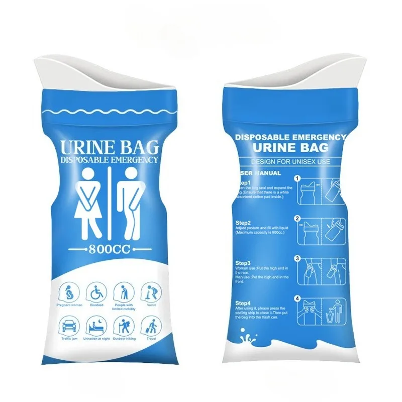 Unisex Leak-Proof Portable Vomiting Travel Toilet Bags 800ML Disposable Outdoor Emergency Urinal Bags for Women Men Camping Cars