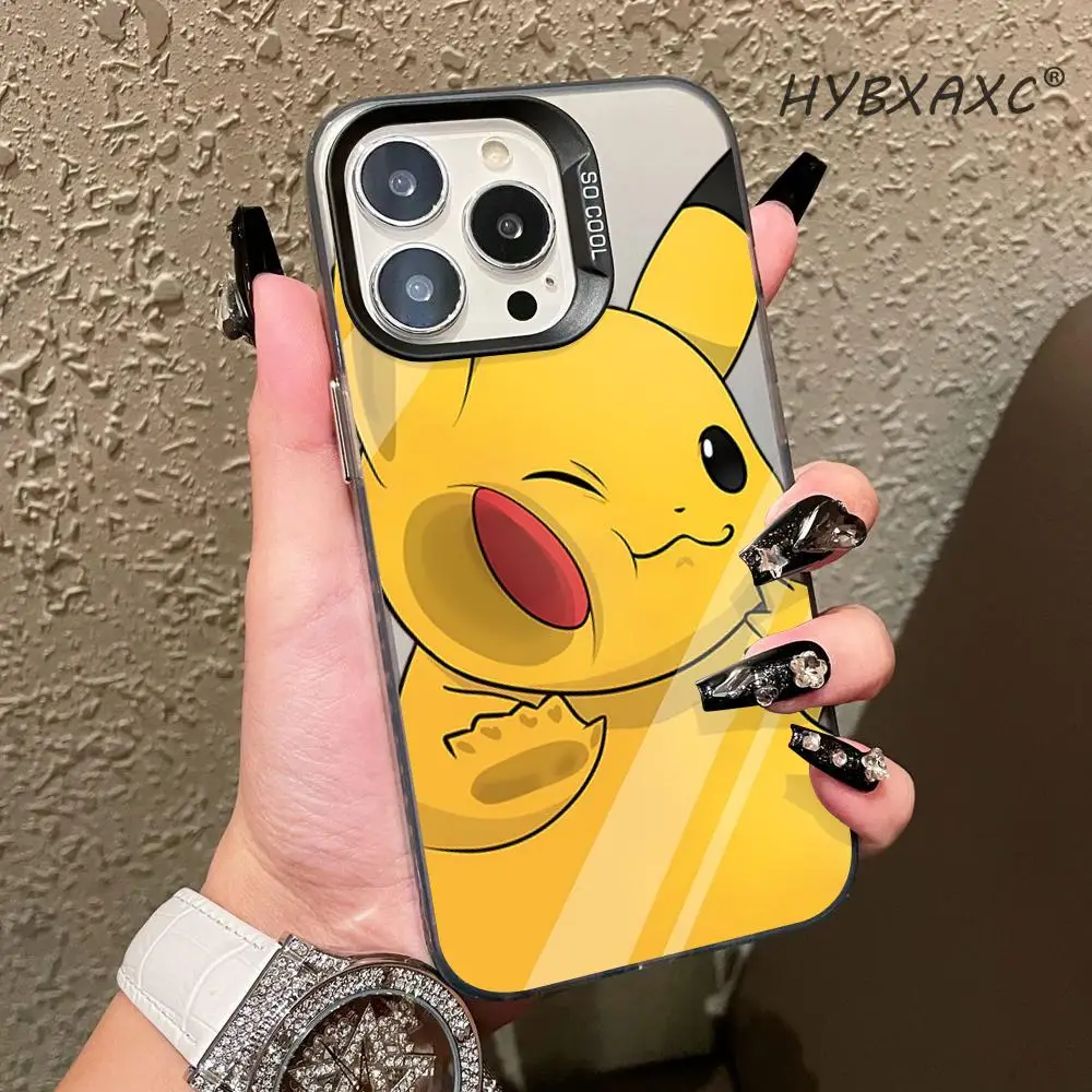 Cute Cartoon P-Pokemon P-Pikachu Phone Case For iPhone 17 16 15 14 13 12 11 Pro Max XR XS MAX HYBXAXC MINI Y2K Transparent Cover