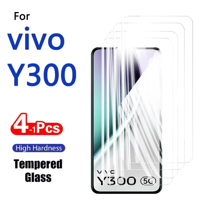 1-4PCS HD Displayschutzfolien Für Vivo Y300 Y300 9H Gehärtetes Glas Kristall Hohe Aluminium Anti Scratch fall Freundliche Fingerabdruck