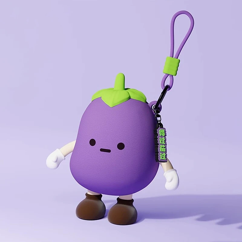 

Cute Vegetable Series Mini Coin Purse Cute Expression Silicone Earphone Storage Bag Pendant for Boys Girls