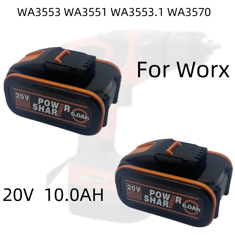 

For worx 20V 10.0Ah Lithium battery Rechargeable WA3553 WA3551 WA3553.1 WA3570 for All WORX Electric and Garden Tools