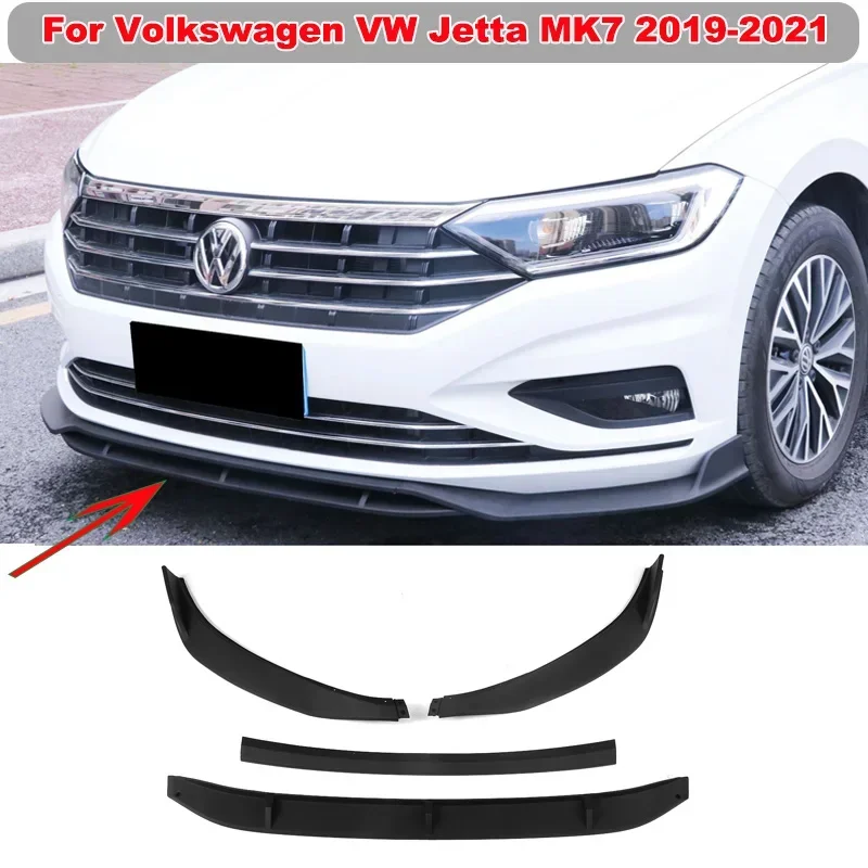 

For Volkswagen VW Jetta MK7 2019 2020 2021 Front Bumper Lip Side Splitter Deflector Body Kit Guards Spoiler Car Accessories